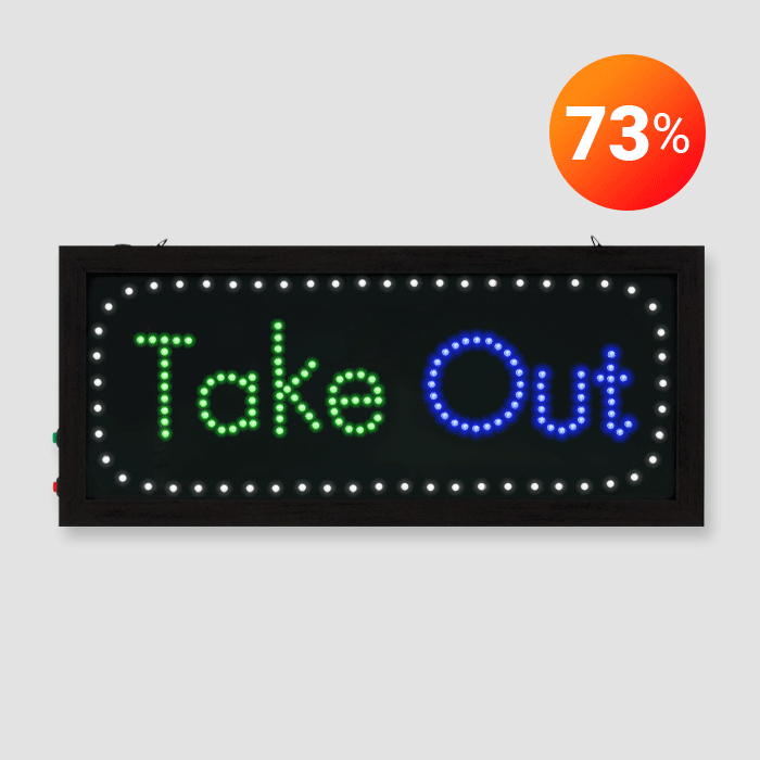 테이크아웃 사인보드 TAKE OUT LED 간판 표시판